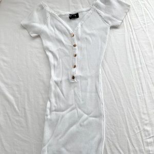 Stretchy white sweater dress